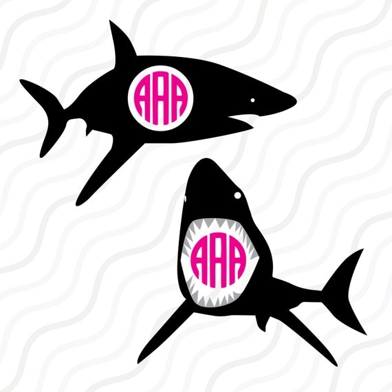 Download Shark SVG Shark Silhouette Shark Monogram SVG Cut table