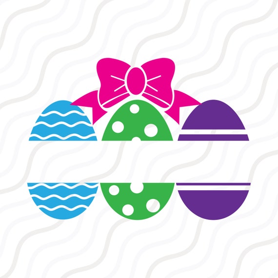 Split Easter Eggs SVGEaster Eggs SVG Easter Monogram SVG Cut