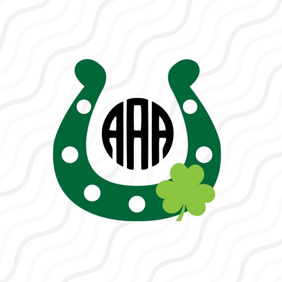 Download Horseshoe Clover Monogram SVG, St. Patrick's Day SVG Cut ...