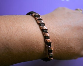 Wire wrapped leather bracelet