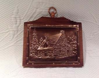 Quebec traditional art - pushed copper framework - A. Nadeau - Quebec House - Folk art copper frame / / made in Quebec