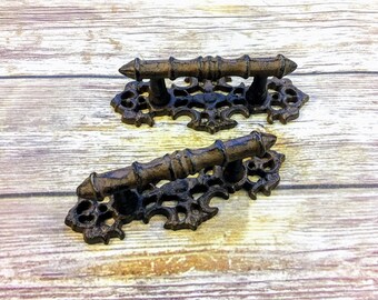 2 Barn Door Handles, Rustic Handles, Gate Handles, Door Pulls, Trunk Handles, Rustic Pulls, Cast Iron Handles, Cast Iron Pulls, Drawer Pull