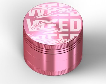 Grinder Pink WEED WEED WEED Customized Grinder Laser Engraved 4 Pieces Birthday Gift High Quality