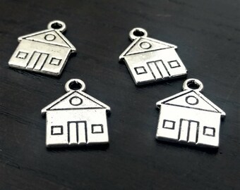 20 House Charms | Silver House Charm | House Pendant | Home Charm | Silver Home Charm | Bangle Charm | Ready to Ship from USA | AS338-20