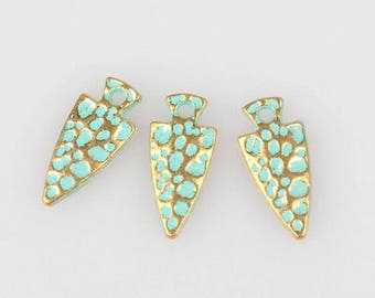 4 Pieces - 21MM Verdigris Patina Green Arrowhead E22