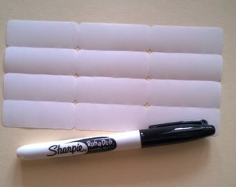 Blank- White Iron On Labels - Larger size 3/4" x 2" - Create your own labels!!