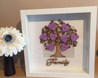 Family tree, family tree frame, family tree gift, family gift, family frame, birthday gift, birthday frame, gift for mum, gift for grandma