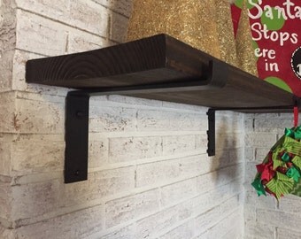 12 inch deep x 2 wide x 1/4 thick Steel shelf bracket, Rustic shelf bracket, Industrial shelf bracket, Handmade shelf bracket