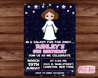 Princess Leia Party Invitations 2