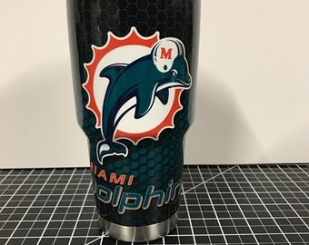 Miami Dolphins Custom Yeti 20 30 RTIC Cup Fully Wrapped