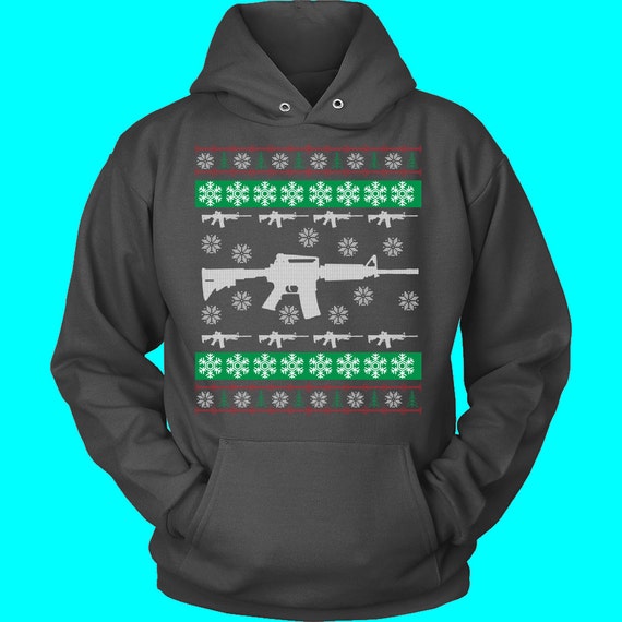 AR-15 Ugly Christmas Sweater Gun Hoodie NRA by FubarSupplyCo