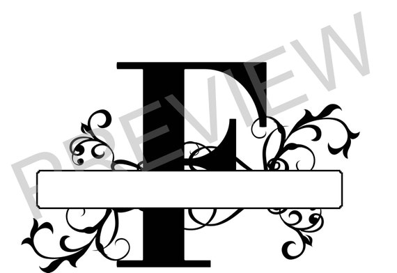 Download Split Monogram SVG Letter F Regal Split Alphabet Vector