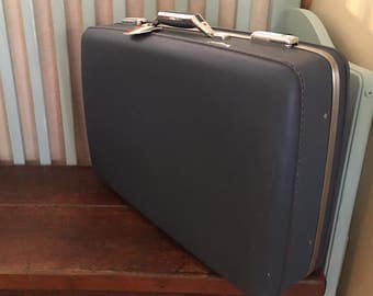 24" American Tourister Tiara Blue 1960s Blue Suitcase / Luggage