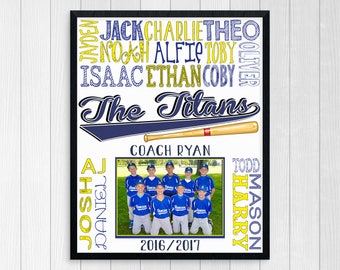 BASEBALL TEAM PHOTO Gift ~ Baseball Coach Gift ~ Baseball Manager ~ All Stars Team Gift ~ Baseball Printable ~ Custom Baseball Gift