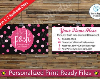 Perfectly Posh Business Cards Printable Digital Printed Personalized Custom Customized Consultant Cards PER-BC102