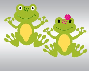 frog boy and girl princess SVG Clipart Cut Files Silhouette Cameo Svg for Cricut and Vinyl File cutting Digital cuts file DXF Png Pdf Eps