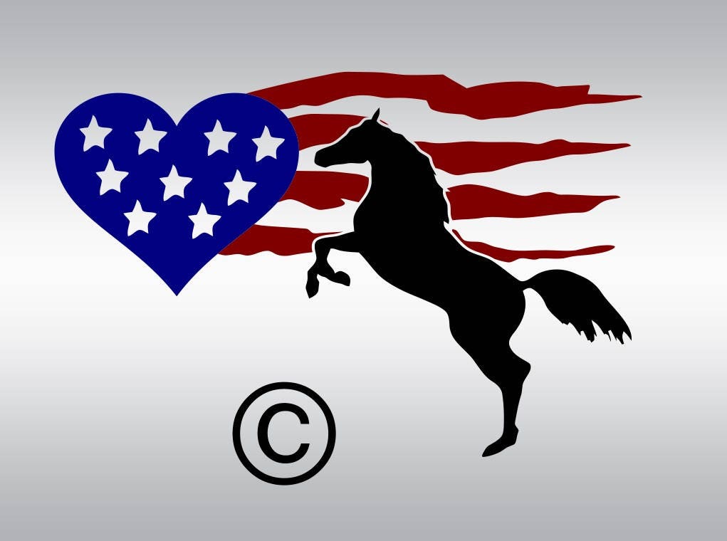 Download American flag Horse SVG Clipart Cut Files Silhouette Cameo