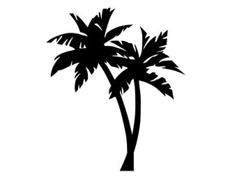 Palm Tree outline logo laptop cup decal SVG Digital Download Cuttable Files Cricut Silhouette