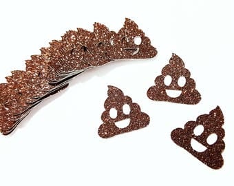 50 pcs Brown Glitter POOP EMOJI Confetti / Birthday Party Decorations / Poop Party Decor / Poop Emoji Party Theme / Emoji Party Decorations