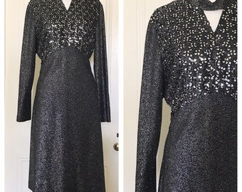 Vintage 70's Metallic Lurex Sequin Dress
