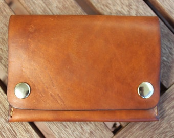Leather Wallet, Biker Wallet, Handmade Wallet, Snap Wallet, Trucker Wallet