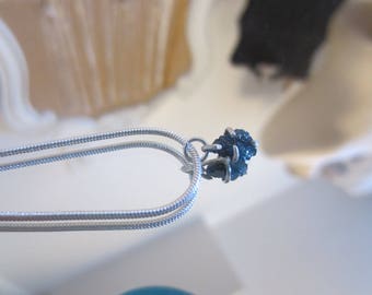 Raw Rough Blue Conflict Free Diamond Necklace