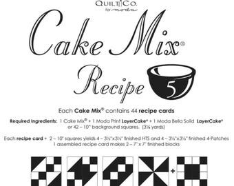 Cake Mix Recipe 5 by Miss Rosie's Quilt Co. for Moda Fabrics - Each Recipe Pad contains 44 Recipe Cards