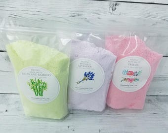 Fizzing Bath Salts | Spa Gifts for Women | CHOOSE YOUR SCENT | 24 oz | Bath Fizzers | Anti Stress Bath | Detox Bath Salts |