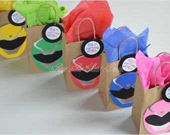 Power Rangers Party Favor Bags / Power Rangers Birthday Party / Power Rangers Party Theme