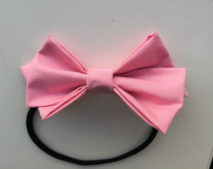 Blushing Pink fabric hair bow or bow tie