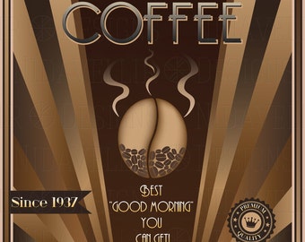 Coffee Art Deco Poster