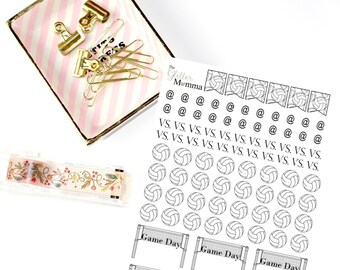 Volleyball Planner Stickers | Erin Condren Life Planner Vertical