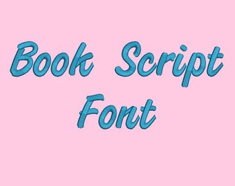 4 Sizes**Book Script Embroidery Font Embroidery design- 8 formats machine embroidery design - Instant Download machine embroidery pattern