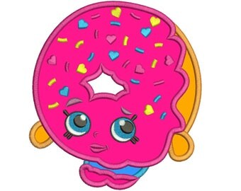 Shopkins Donut Embroidery Applique Design