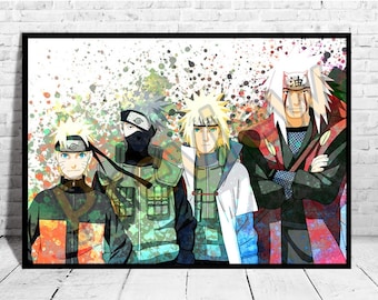 Naruto Poster Size up to 33"x47" Anime Print Wall Art Watercolor Decor Canvas,Buy 2 Get 3rd FREE, Naruto Poster, AG216