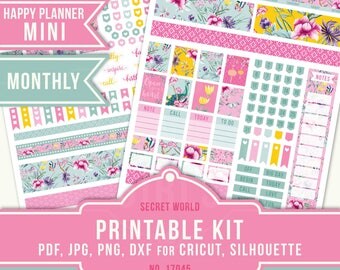 July Monthly Happy Planner, Stickers, July Planner Stickers, Monthly Planner Kit, Printable Stickers, July Monthly, July Sticker Kit, 17045