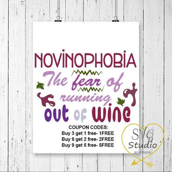 Download NOVINOPHOBIA- SVG Cutting File - Wine Quotes- Funny Wine ...