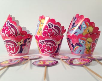 My Little Pony cupcake holders. Cupcake holders for children's party or birthday. Set for children's birthday or party.My Little Pony party.