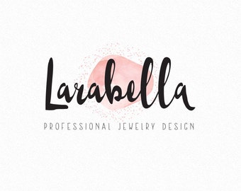 Peach Watercolor Premade Logo Design - Colorful Feminine Logo for Small Business, Jewelry Boutique, Etsy Shop