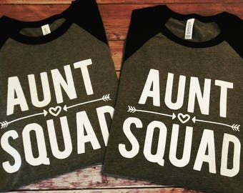 Aunt Squad, Auntie tee, Best Auntie, Raglan tee