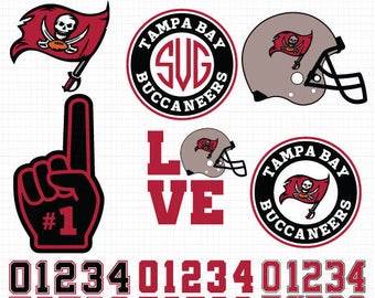 Tampa Bay Buccaneers- Cuttable Design Files (SVG, EPS, JPG) For Silhouette Studio, Cricut Design Space, Cutting Machines,Instant Download