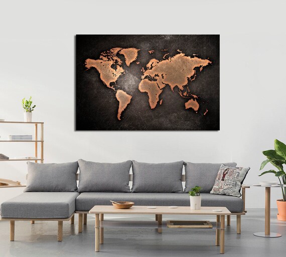 World Map Canvas Print World Map Canvas World Map Large