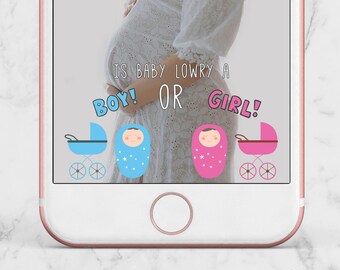 Gender Reveal Snapchat Filter, Gender Reveal Geofilter, Gender Reveal Filter, He or She Geofilter, Baby Shower Geofilter, Reveal Party,
