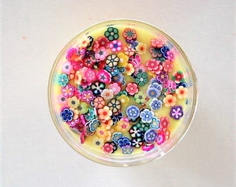 borax free slime, Fruit blossum slime, Fruity blossum slime, flower slime, yellow slime