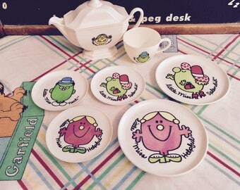 Vintage Little Miss Characters Plastic Tea Set
