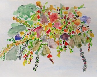 Flower Painting Abstract Painting Watercolor Flowers Floral Painting Original Watercolor Painting