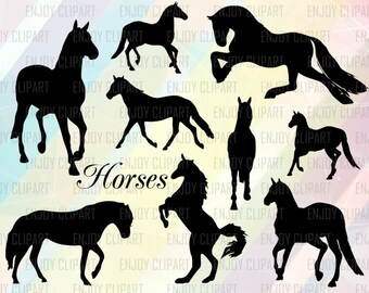 Horse Svg Files, Horse Silhouette, Horse Clipart, Horse Decal, Svg Originals, Horse Cut Outs, Cutting Files, Dxf Files, Svg Files For Cricut