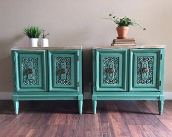 SOLD -EXAMPLE- Upcyled Vintage End Tables