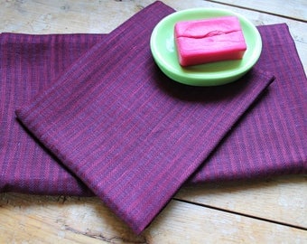 Purple linen towel set of 2, bath towels, face towel, linen towel set, spa linen towels