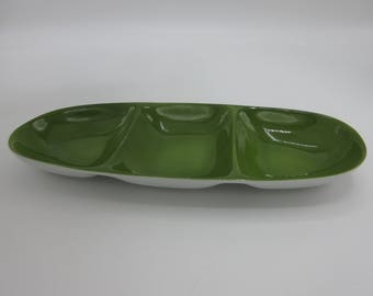 Schmid Porcelain Three Sectioned Appetizer Dish by Lagardo Tackett